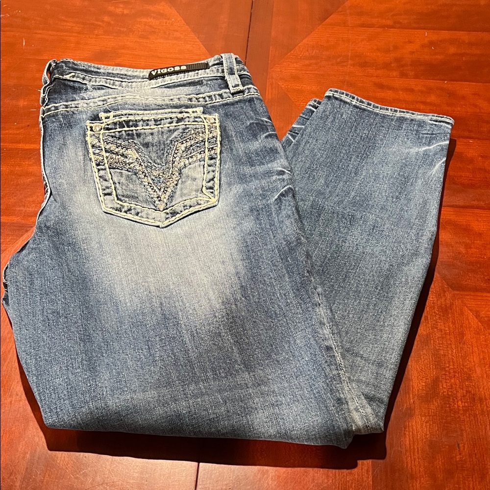 Vigoss Light Blue Denim Jeans with Embellished Pocket